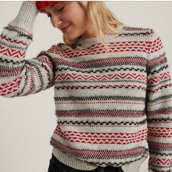 Y2k LUCKY BRAND Striped fair isle sweater  Size S/P - Picture 3 of 8
